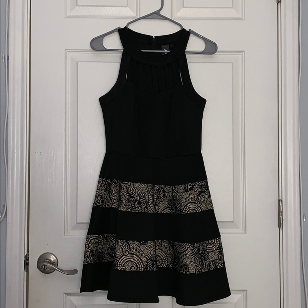 Black Dress with Lace Detailing